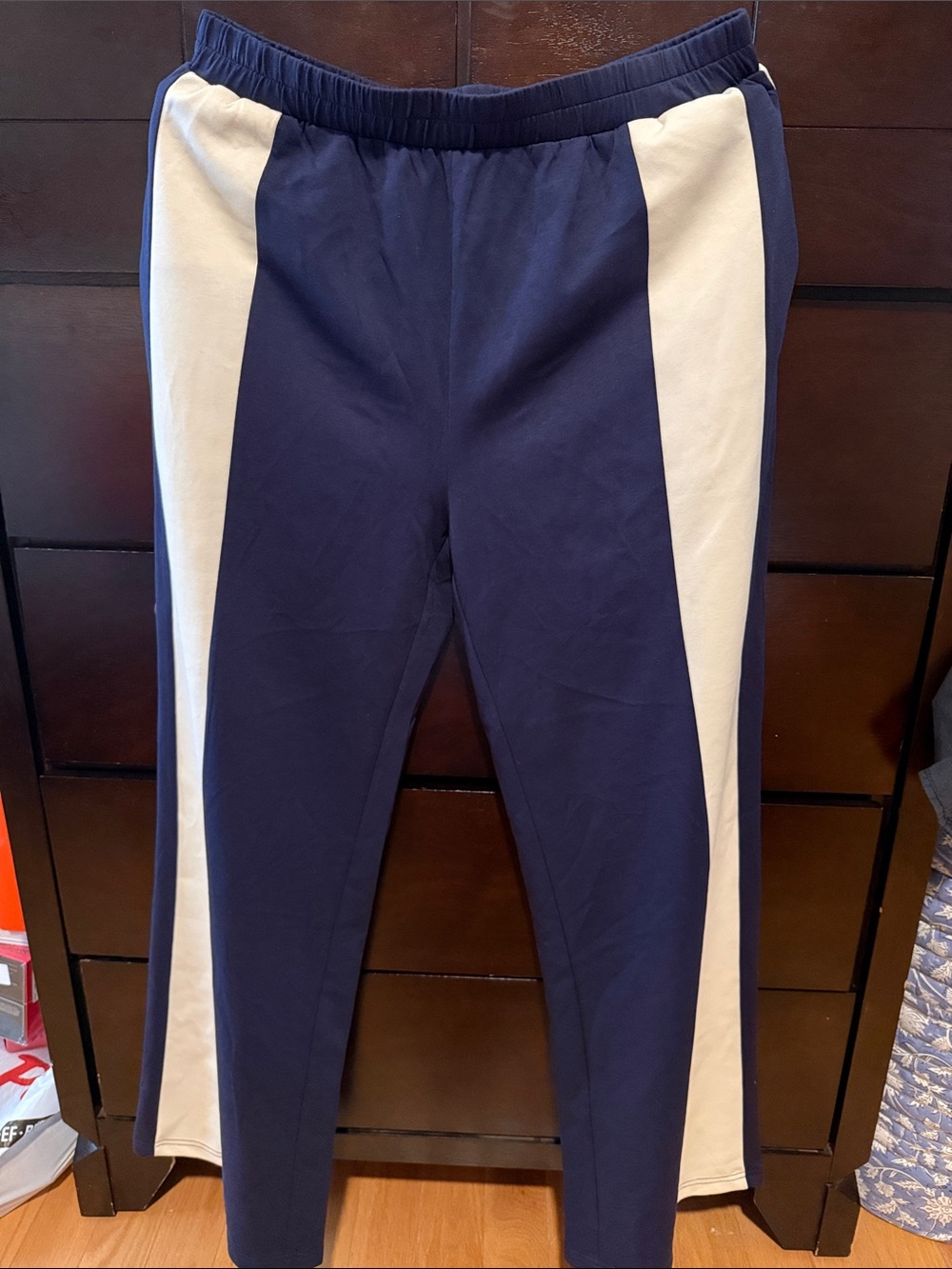 Kids Navy and White Colorblock Active Leggings